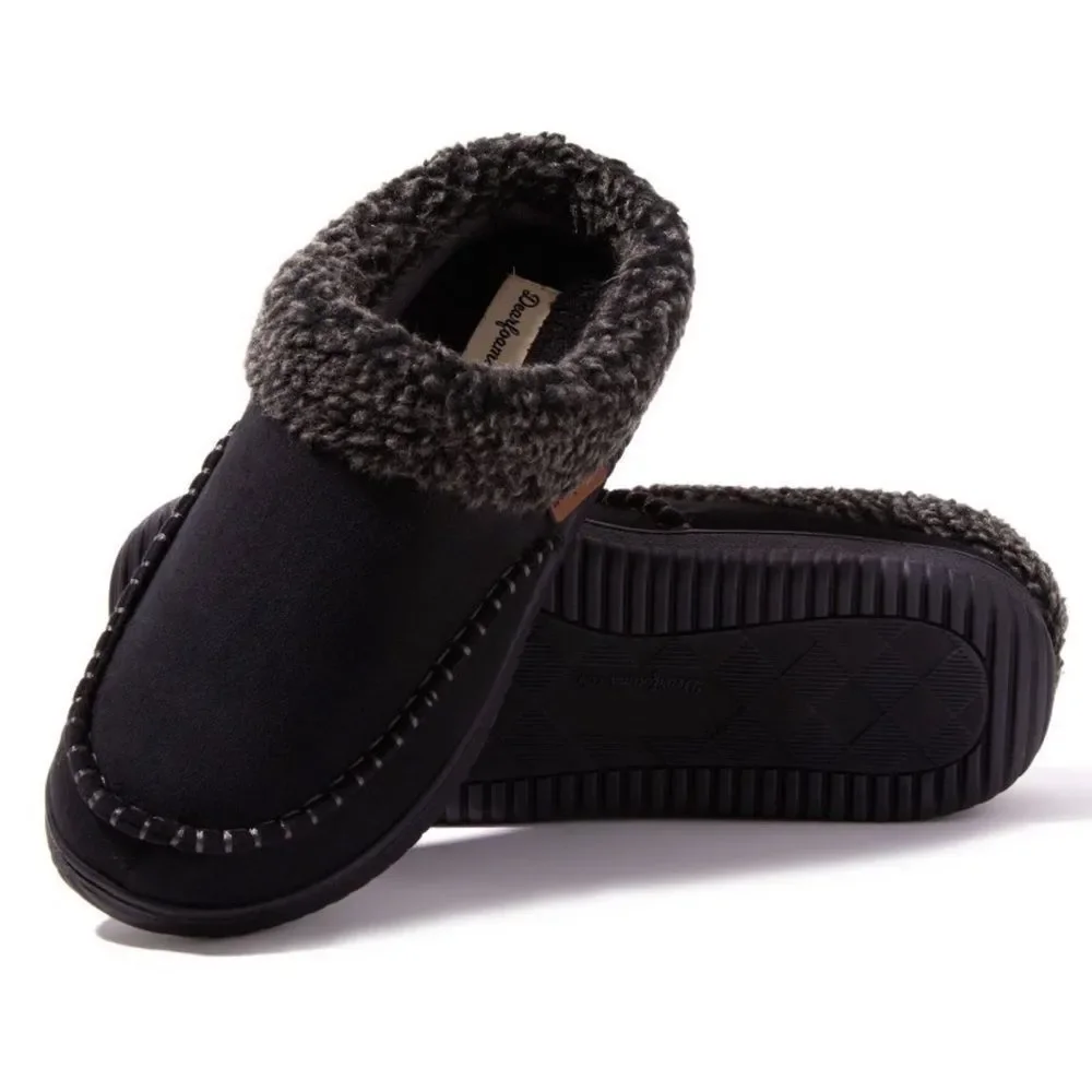 Dearfoams Men's Marshall Microsuede Moccasin Toe Clog House Shoe Slipper